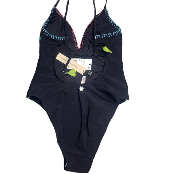 ❌SOLD Nanette Lepore Womens Isla Marieta Goddess Black One-piece Swimsuit - Picture 4 of 5